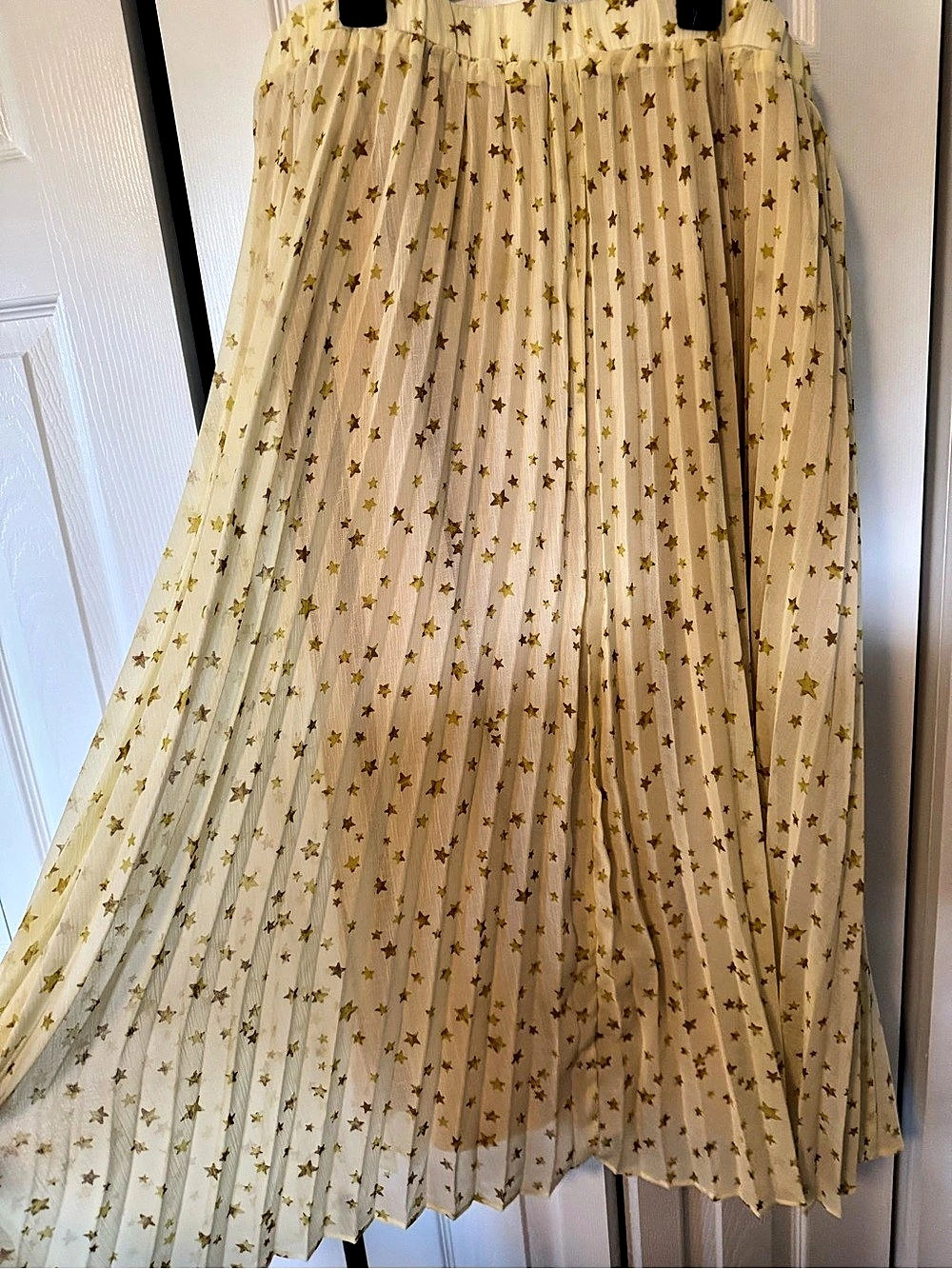 Vada Winter Pleated Star Print Maxi Skirt Size 2X Like New